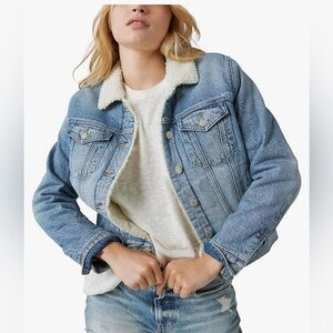 Lucky Brand denim Sherpa jacket size medium